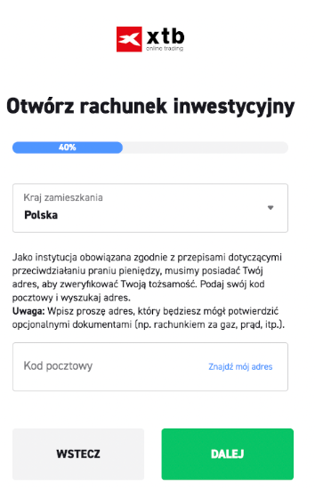 xtb adres zamieszkania