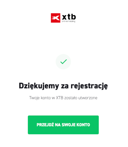 xtb rejestracja ukończona